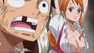 Nami tomando banho one piece